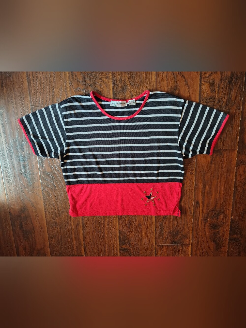 Vintage 90s Needle & Threads striped crop top Size PL